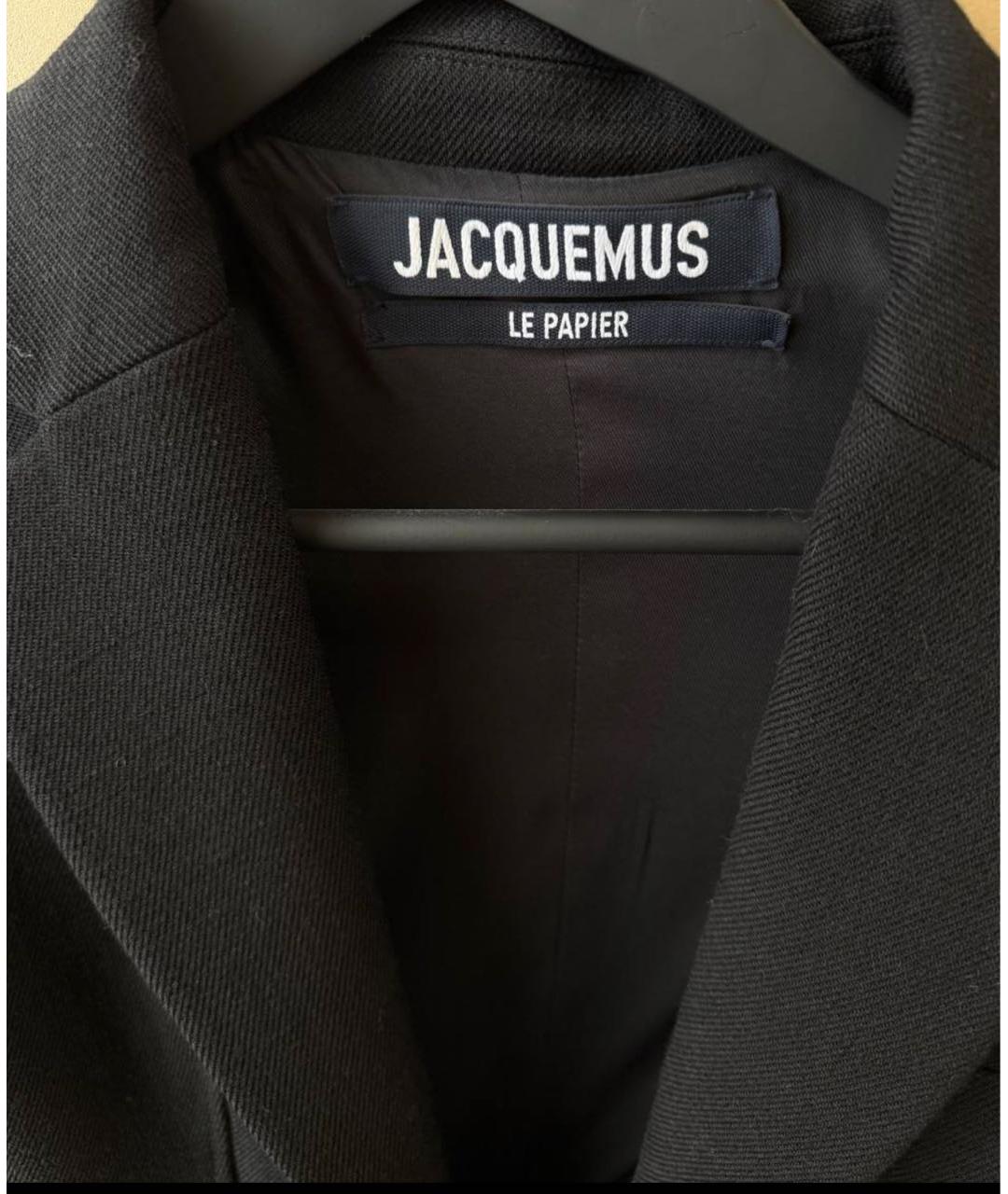 JACQUEMUS Черный хлопко-эластановый жакет/пиджак, фото 3