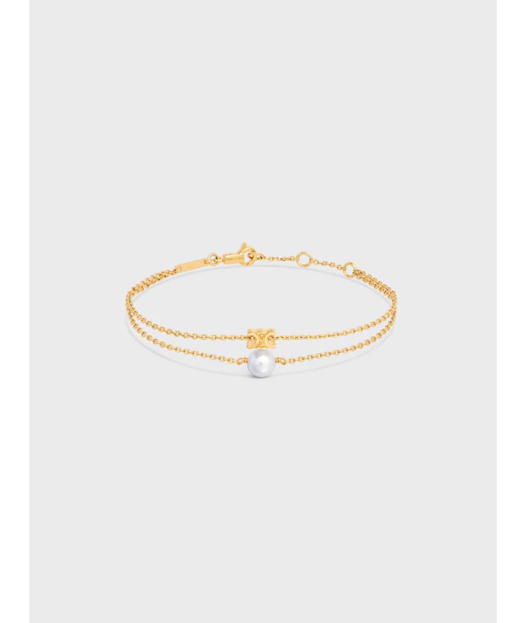 CELINE Золотой металлический браслет, фото 3