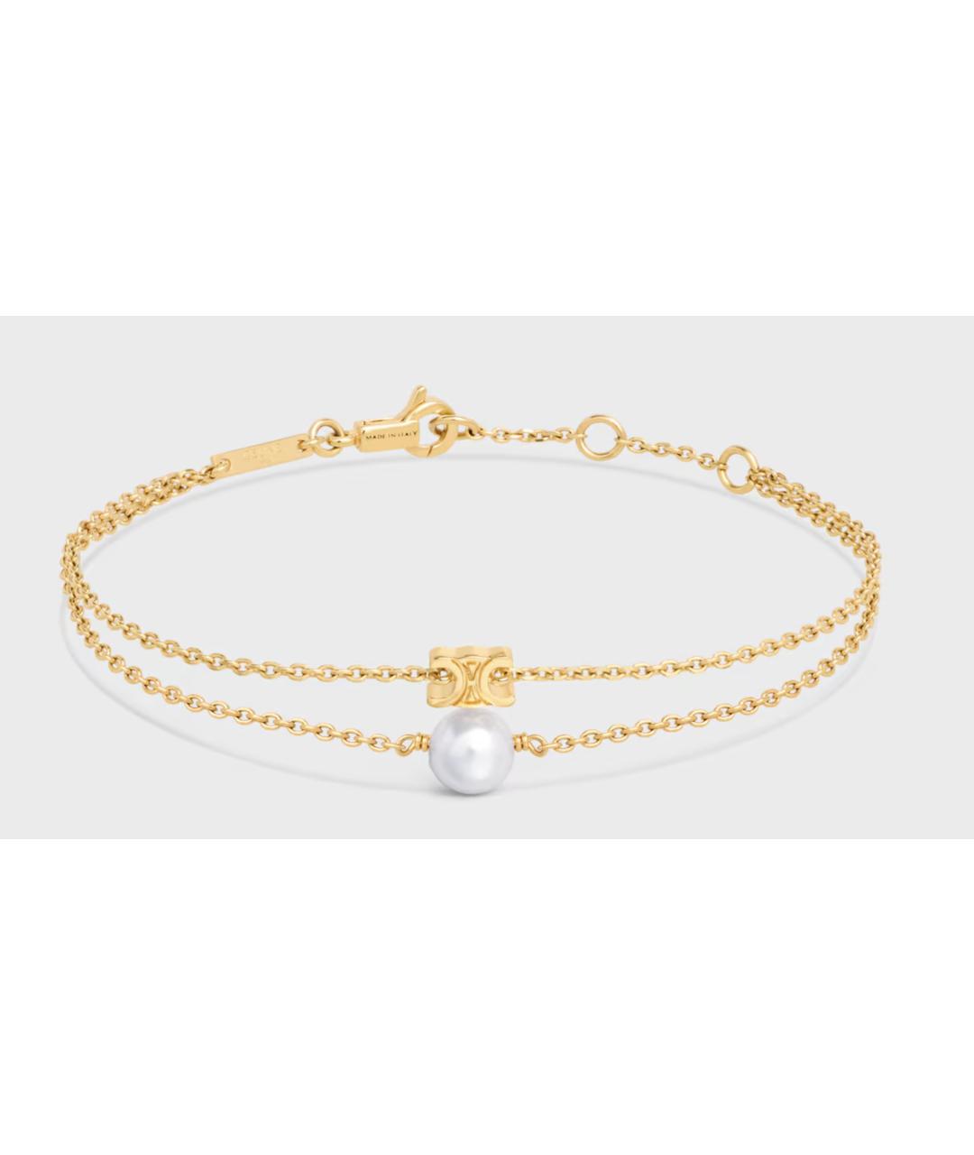 CELINE Золотой металлический браслет, фото 4