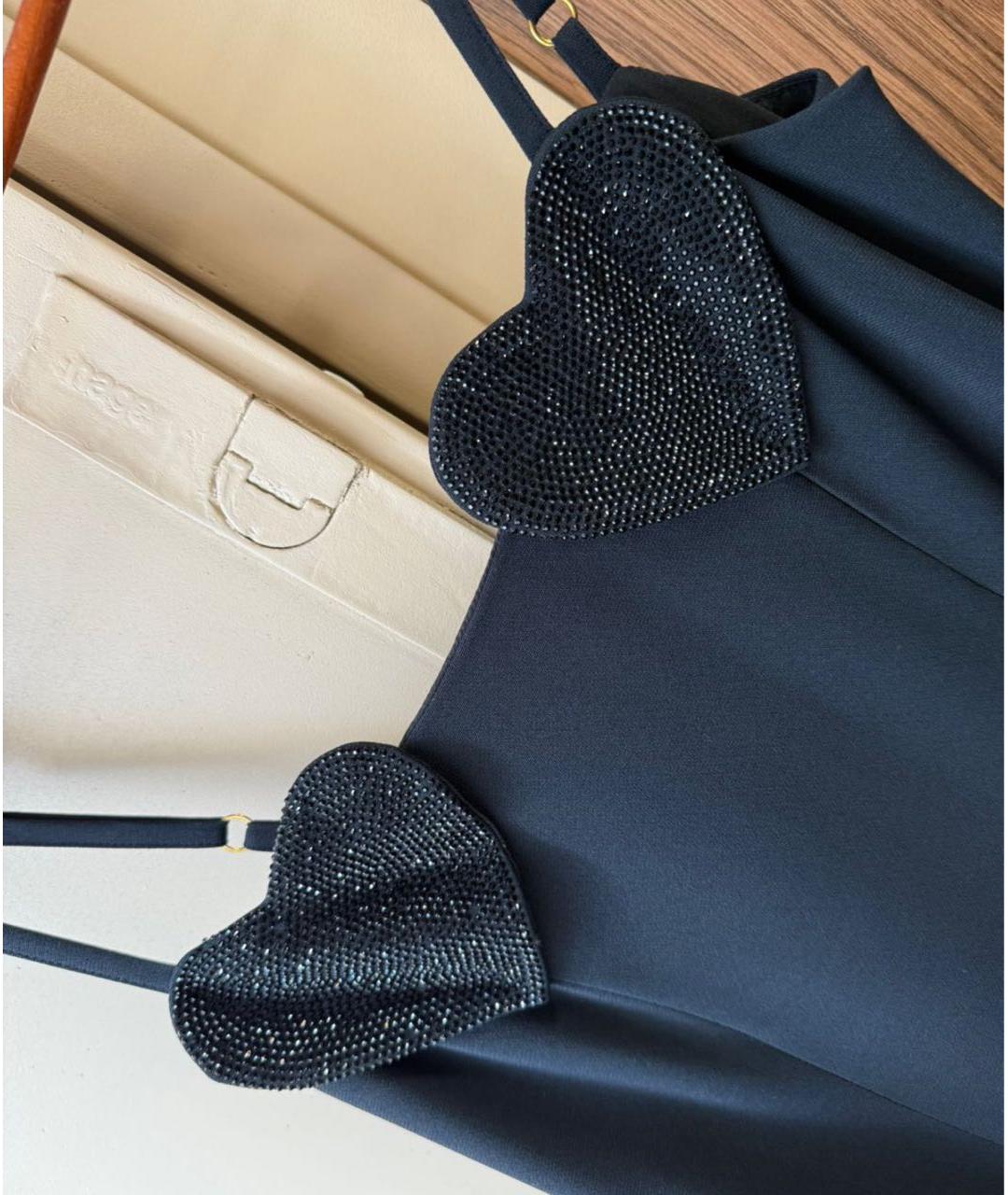 BLUMARINE Черное атласное коктейльное платье, фото 4