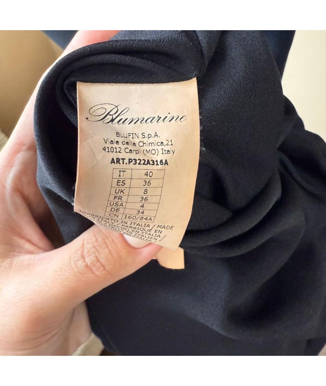 BLUMARINE Черное атласное коктейльное платье, фото 5