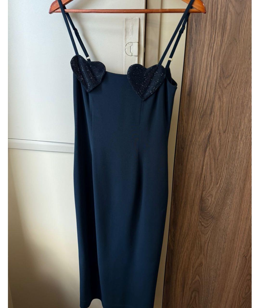 BLUMARINE Черное атласное коктейльное платье, фото 7