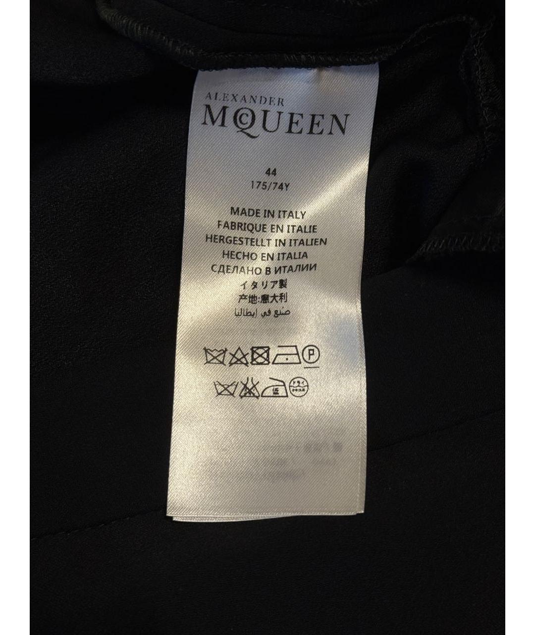 ALEXANDER MCQUEEN Черные вискозные брюки широкие, фото 3