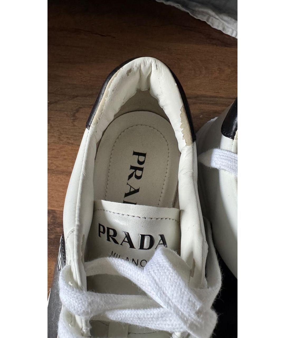 PRADA Белые кожаные кеды, фото 6