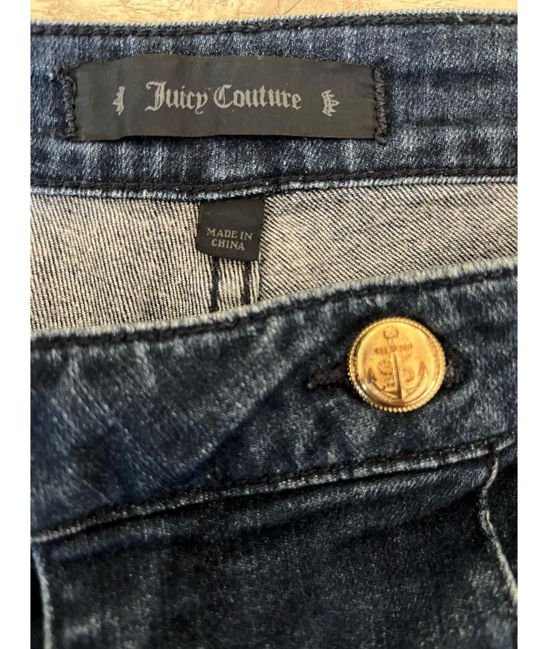 JUICY COUTURE Темно-синие деним шорты, фото 5