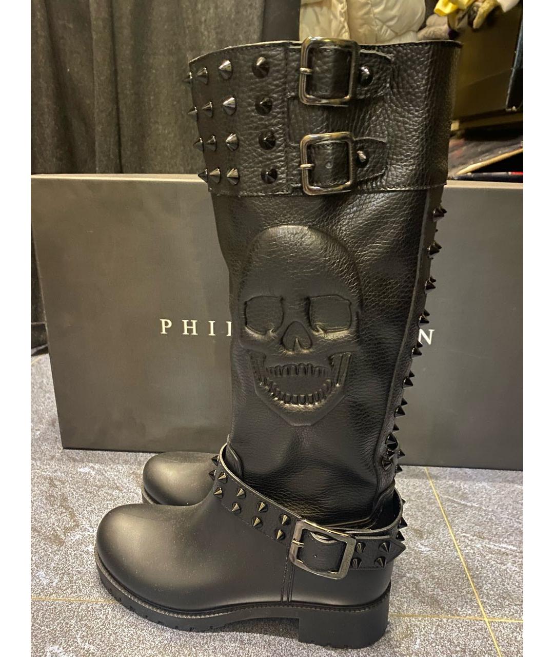 PHILIPP PLEIN Черные сапоги, фото 6