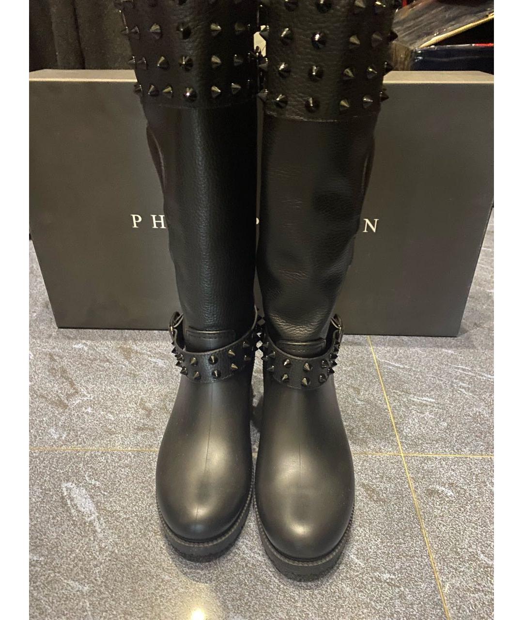 PHILIPP PLEIN Черные сапоги, фото 2