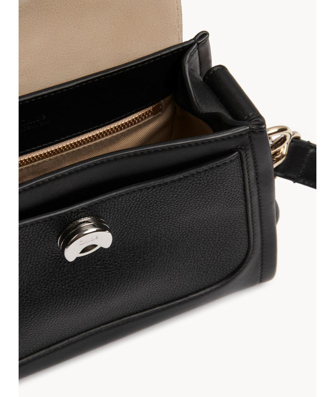 CHLOE Черная кожаная сумка через плечо, фото 3