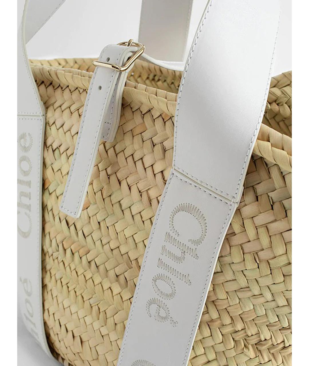 CHLOE Бежевая пелетеная сумка тоут, фото 3