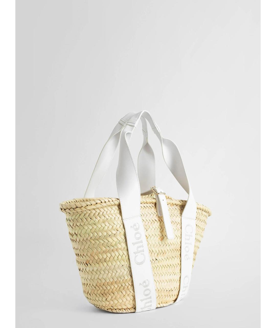 CHLOE Бежевая пелетеная сумка тоут, фото 2