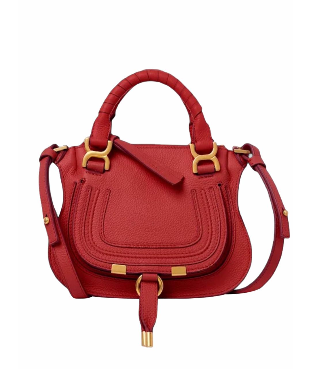 CHLOE Красная кожаная сумка тоут, фото 1