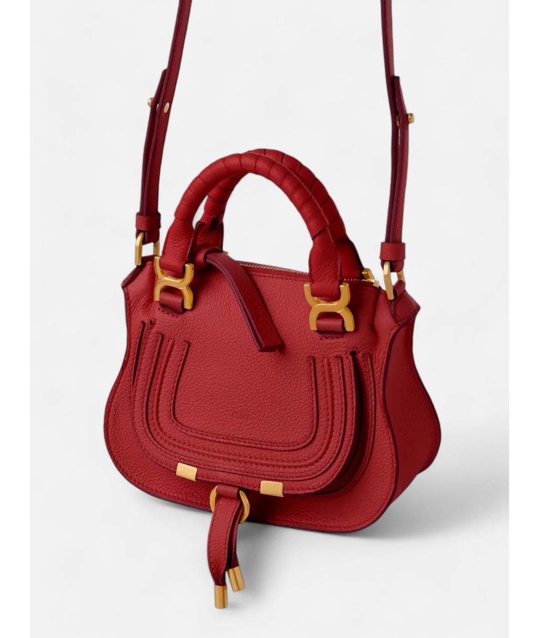 CHLOE Красная кожаная сумка тоут, фото 2