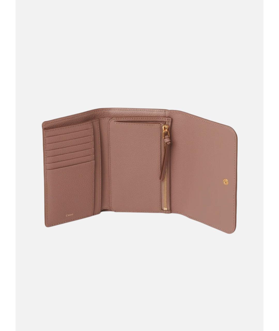CHLOE Бежевый кожаный кошелек, фото 2