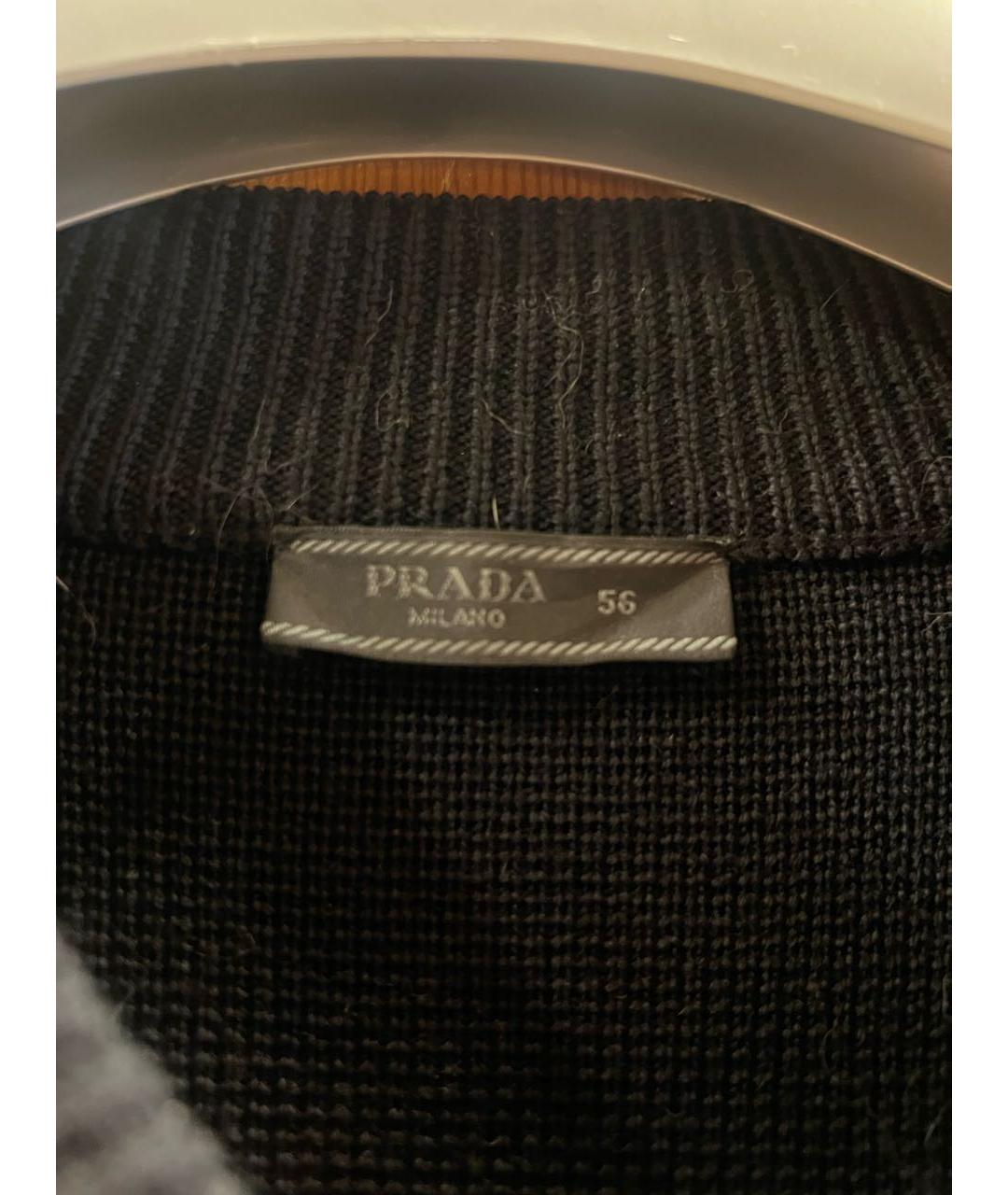 PRADA Черный шерстяной кардиган, фото 4