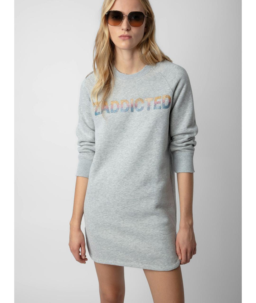 ZADIG & VOLTAIRE Серое хлопковое повседневное платье, фото 3