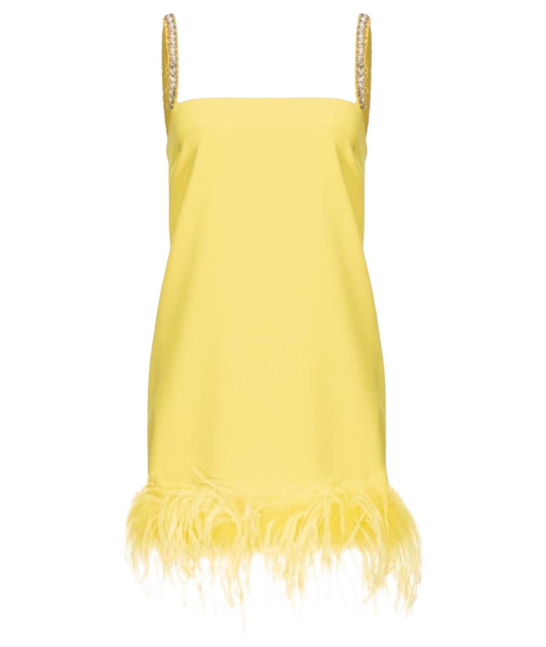 PINKO Желтое полиэстеровое вечернее платье, фото 1