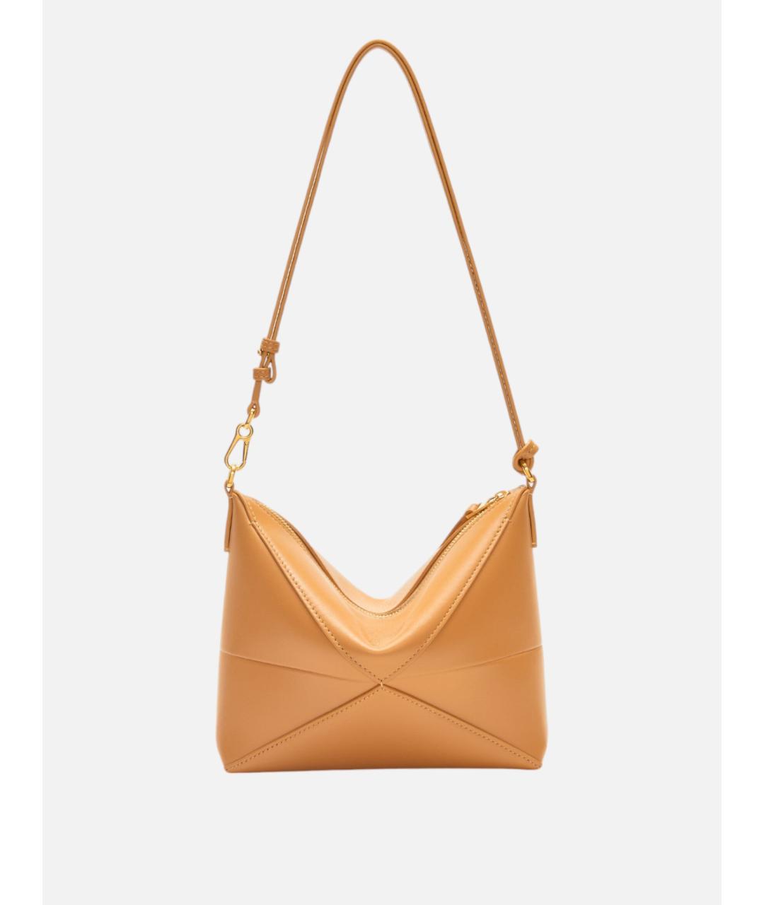 LOEWE Бежевая кожаная сумка через плечо, фото 4