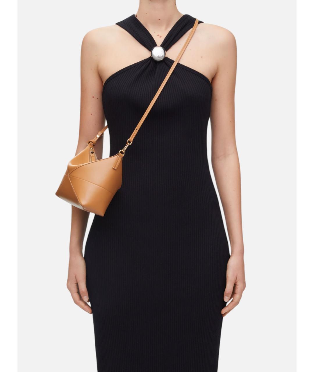 LOEWE Бежевая кожаная сумка через плечо, фото 3