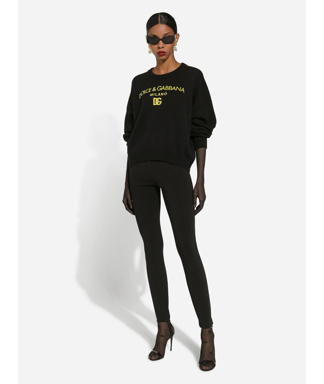 DOLCE&GABBANA Черные вискозные леггинсы и велосипедки, фото 2