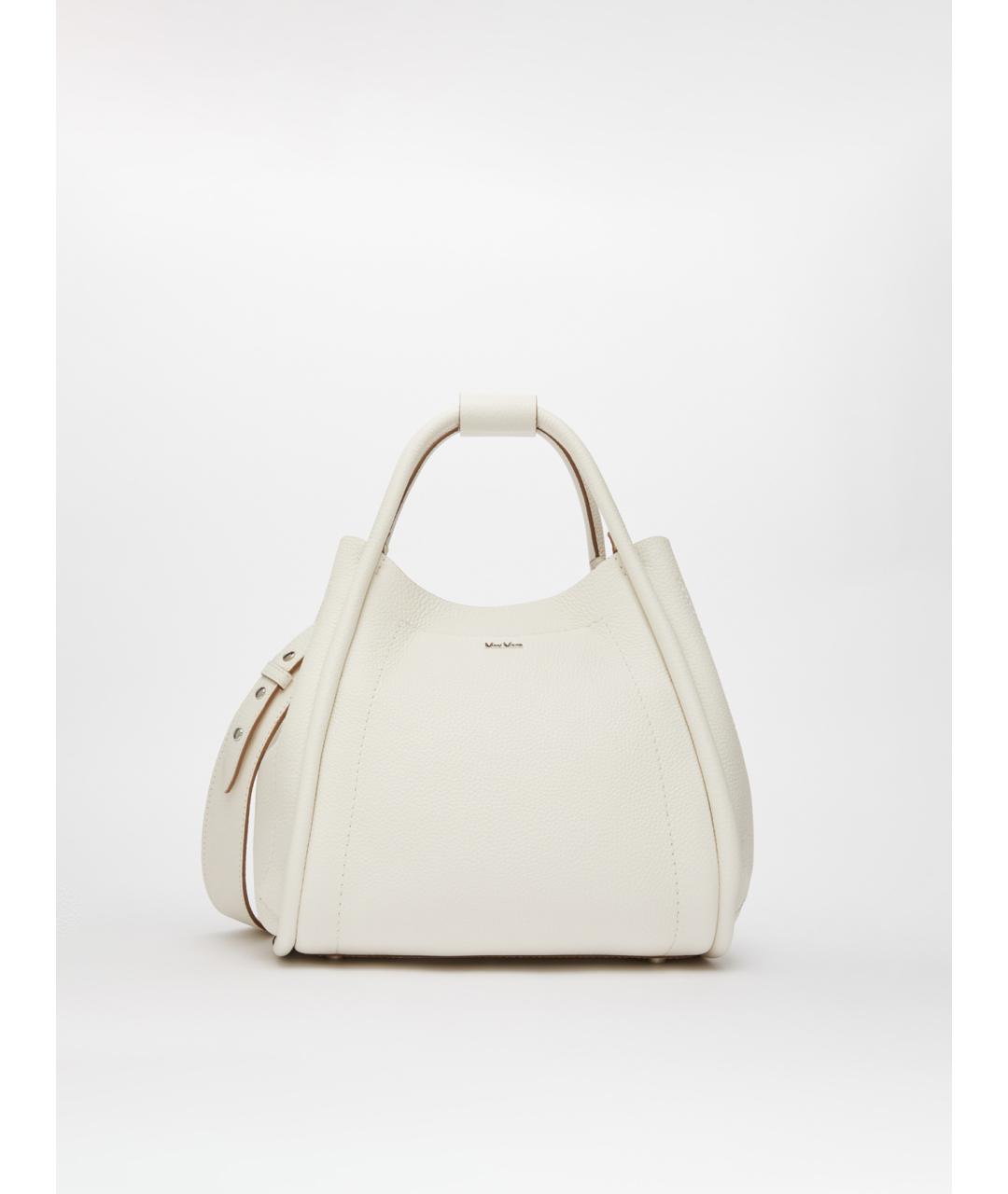 MAX MARA Белая кожаная сумка тоут, фото 2