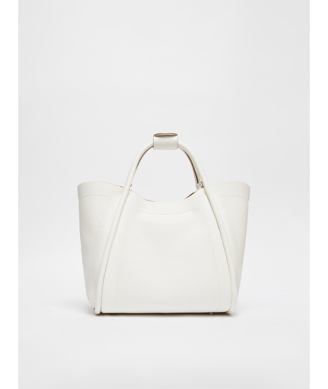 MAX MARA Белая кожаная сумка тоут, фото 3