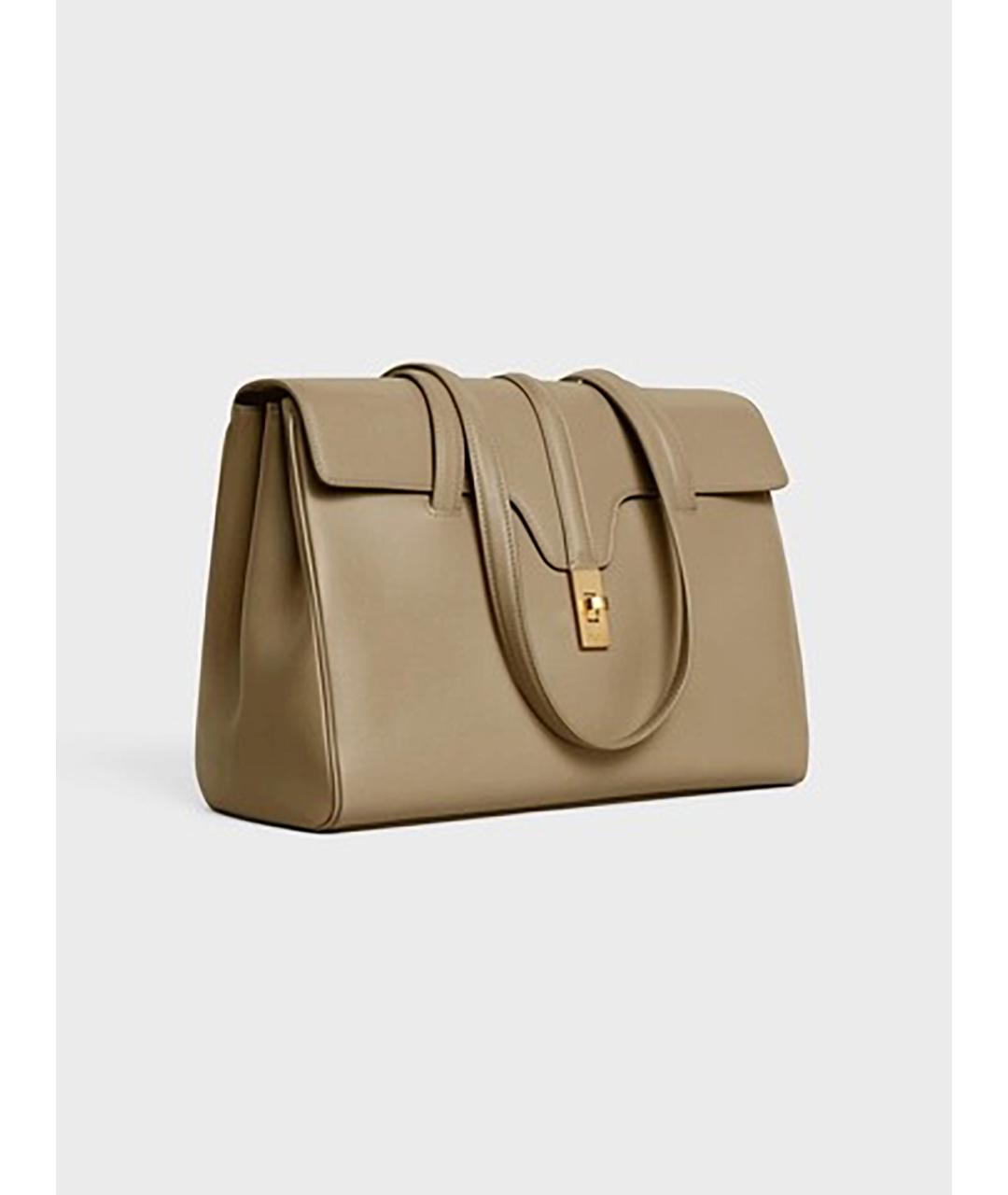 CELINE Бежевая кожаная сумка тоут, фото 2