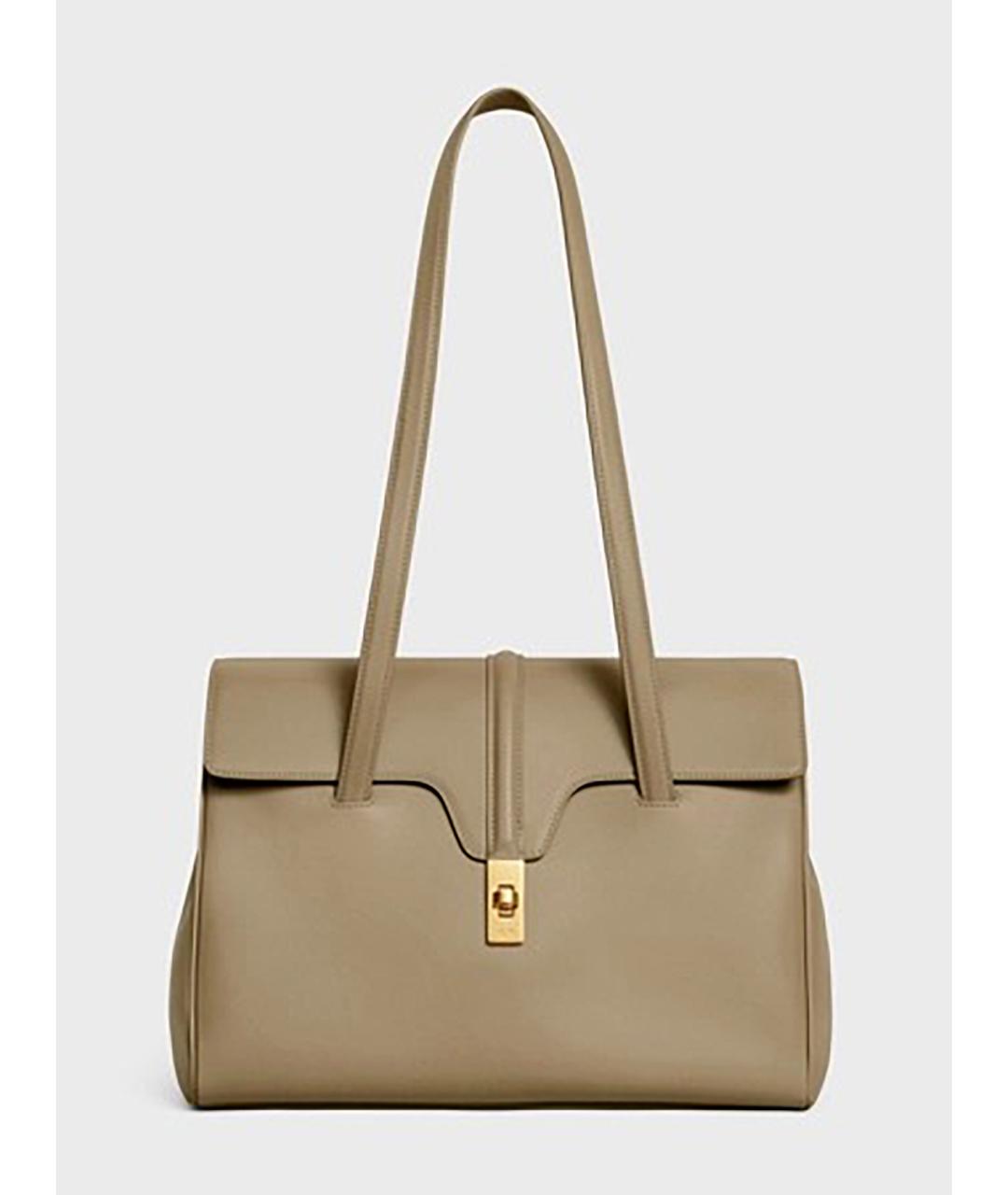 CELINE Бежевая кожаная сумка тоут, фото 3