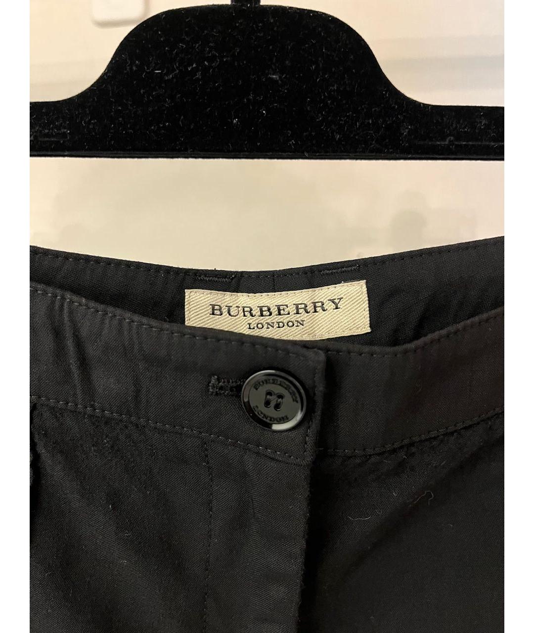 BURBERRY Черные шерстяные прямые брюки, фото 4