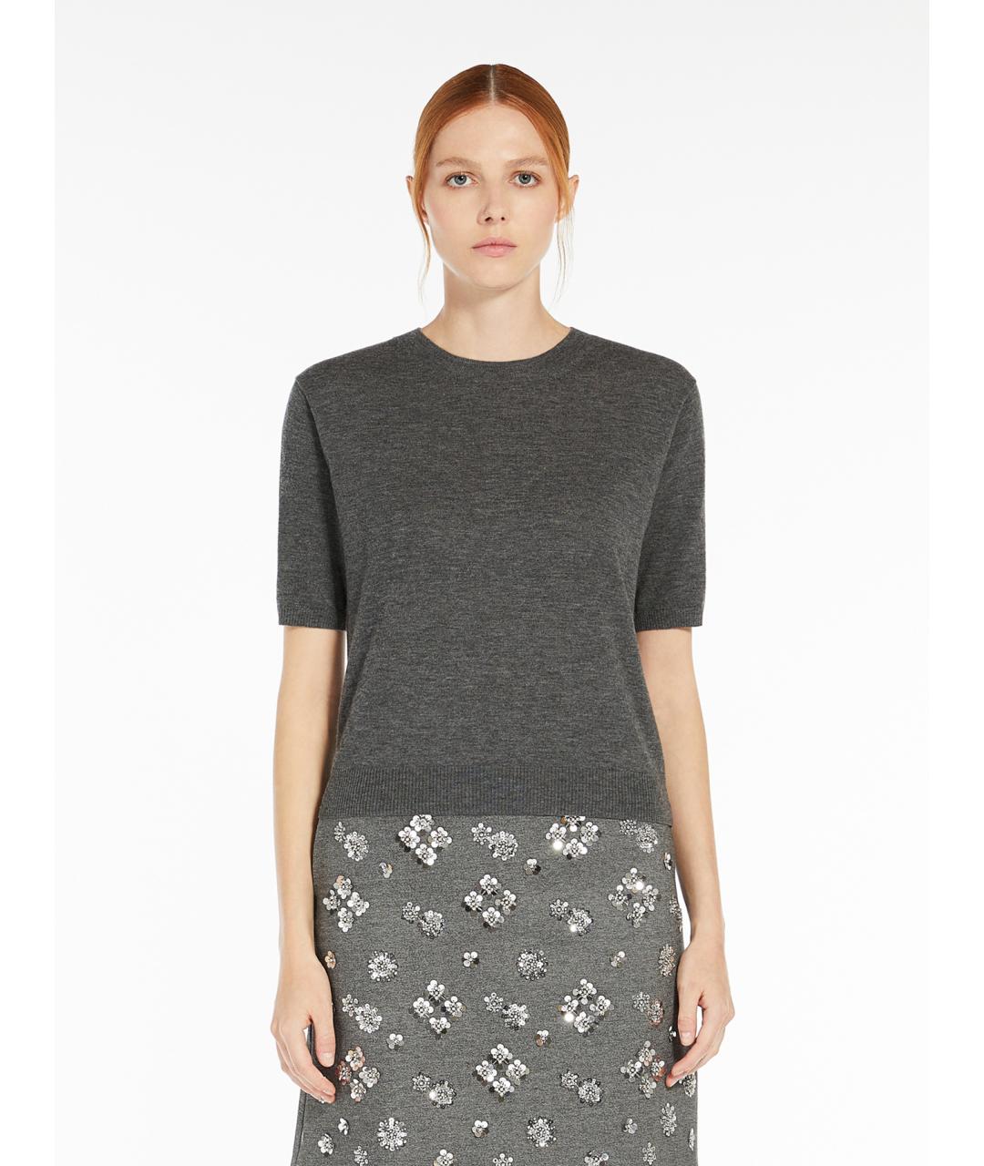 WEEKEND MAX MARA Серый шерстяной джемпер / свитер, фото 5