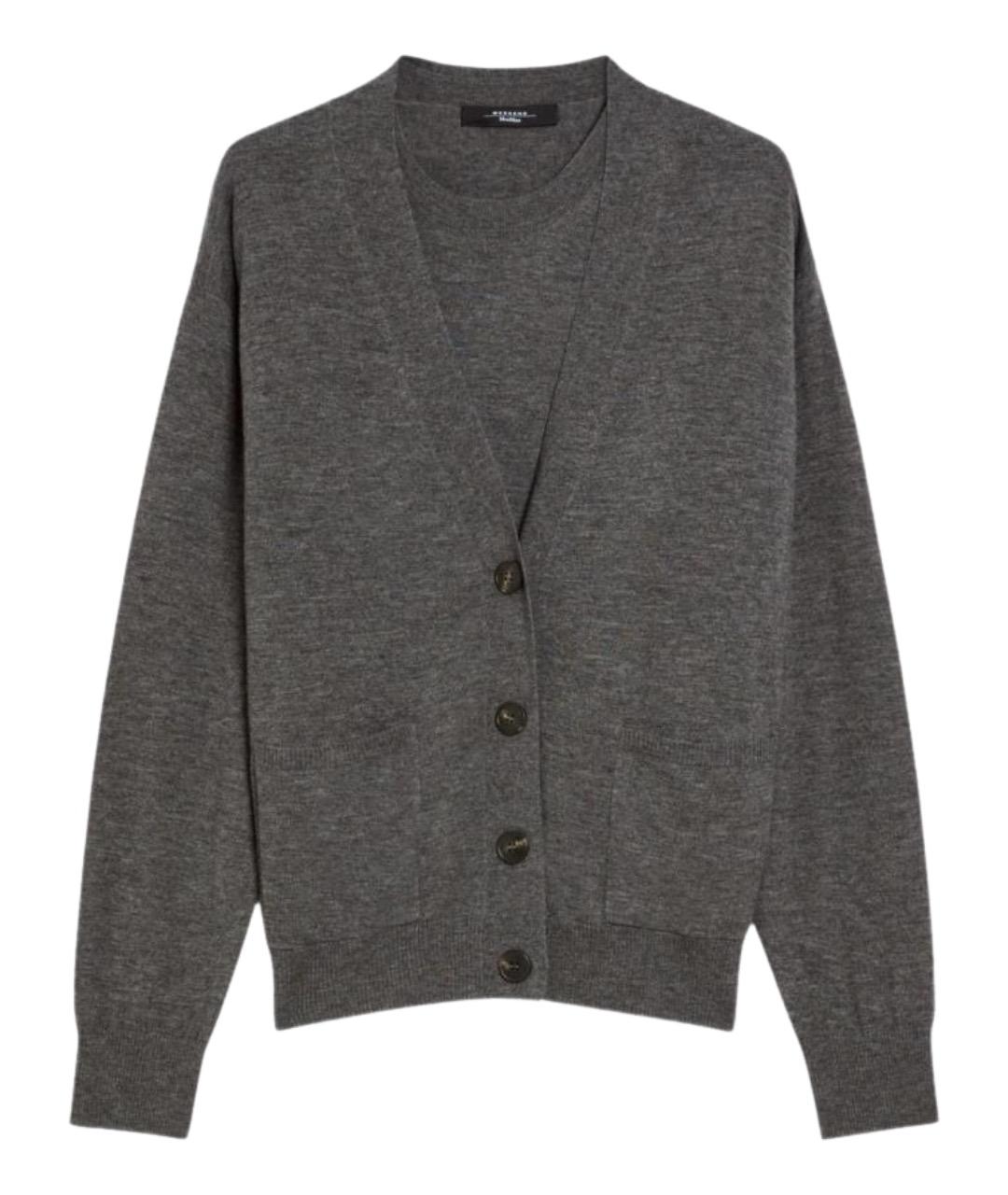 WEEKEND MAX MARA Серый шерстяной джемпер / свитер, фото 1