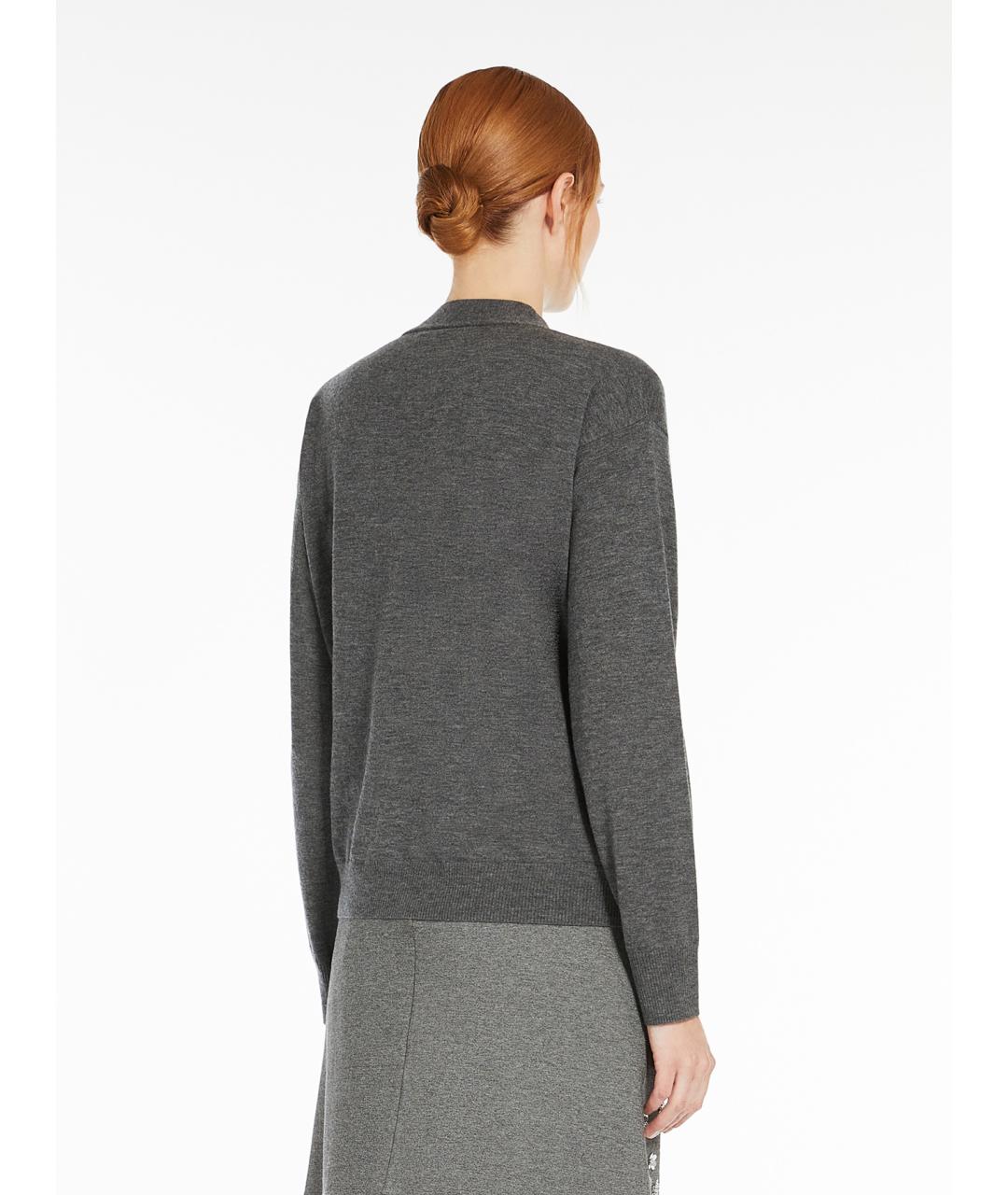 WEEKEND MAX MARA Серый шерстяной джемпер / свитер, фото 4
