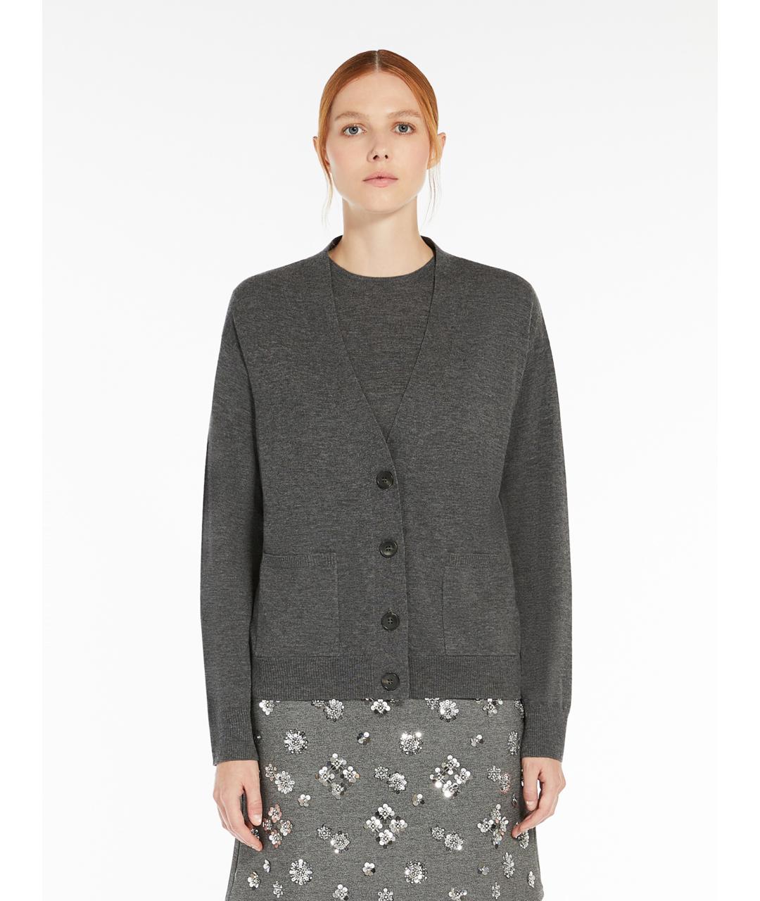 WEEKEND MAX MARA Серый шерстяной джемпер / свитер, фото 3