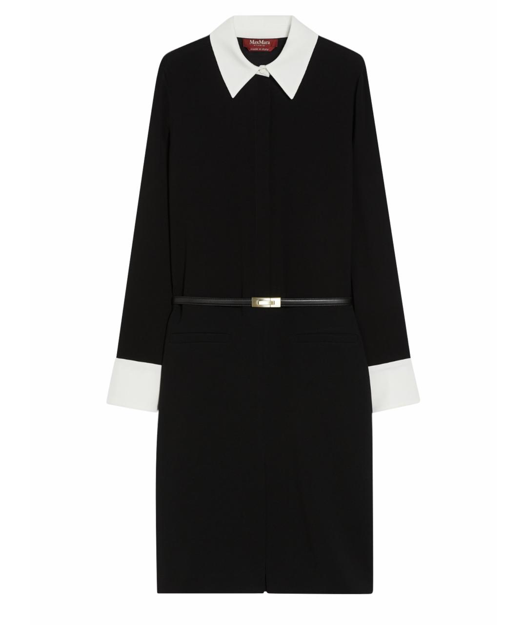 MAX MARA STUDIO Черное ацетатное повседневное платье, фото 1