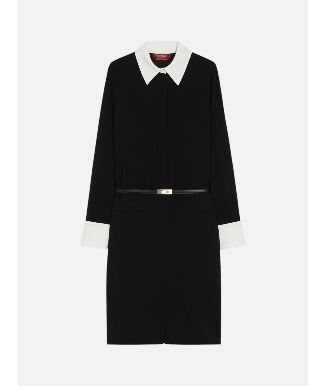 MAX MARA STUDIO Черное ацетатное повседневное платье, фото 5