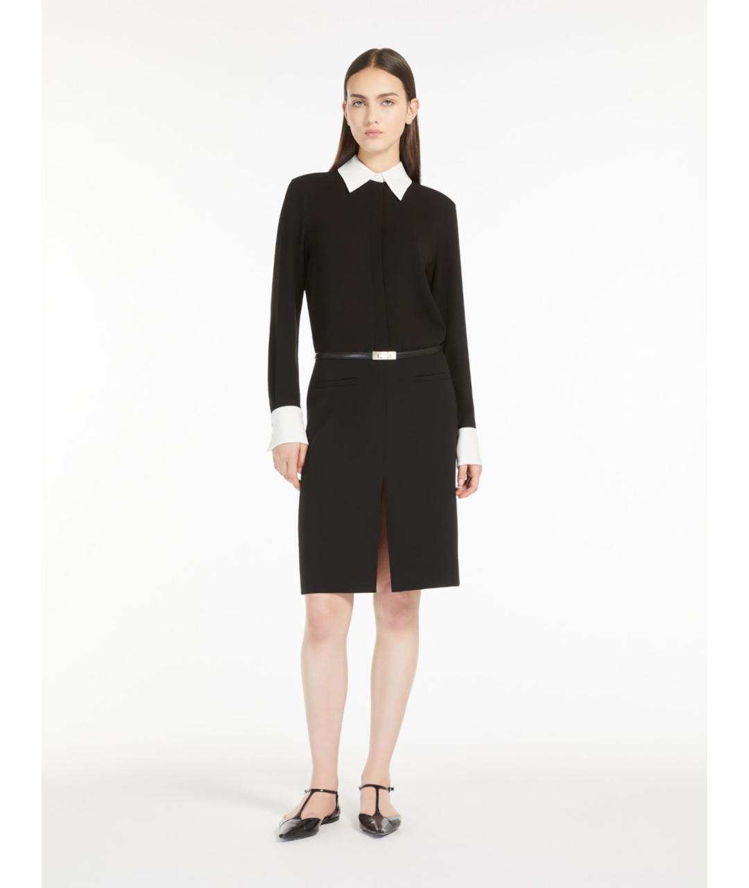MAX MARA STUDIO Черное ацетатное повседневное платье, фото 4