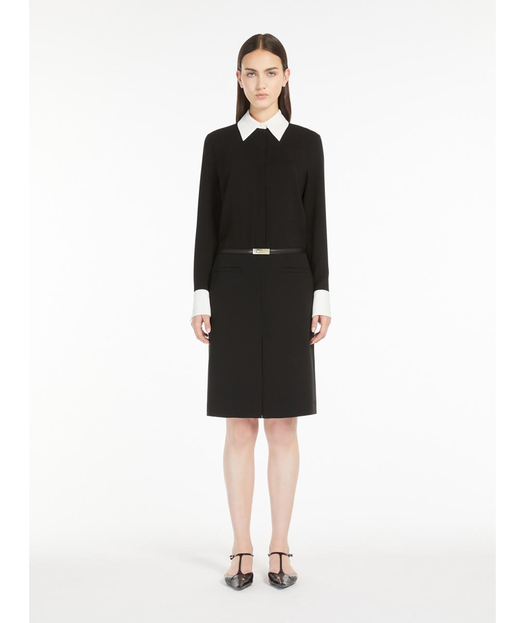 MAX MARA STUDIO Черное ацетатное повседневное платье, фото 2