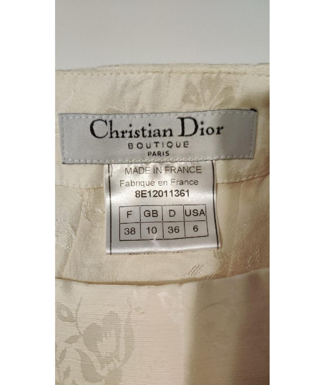 CHRISTIAN DIOR Белая вискозная юбка миди, фото 5