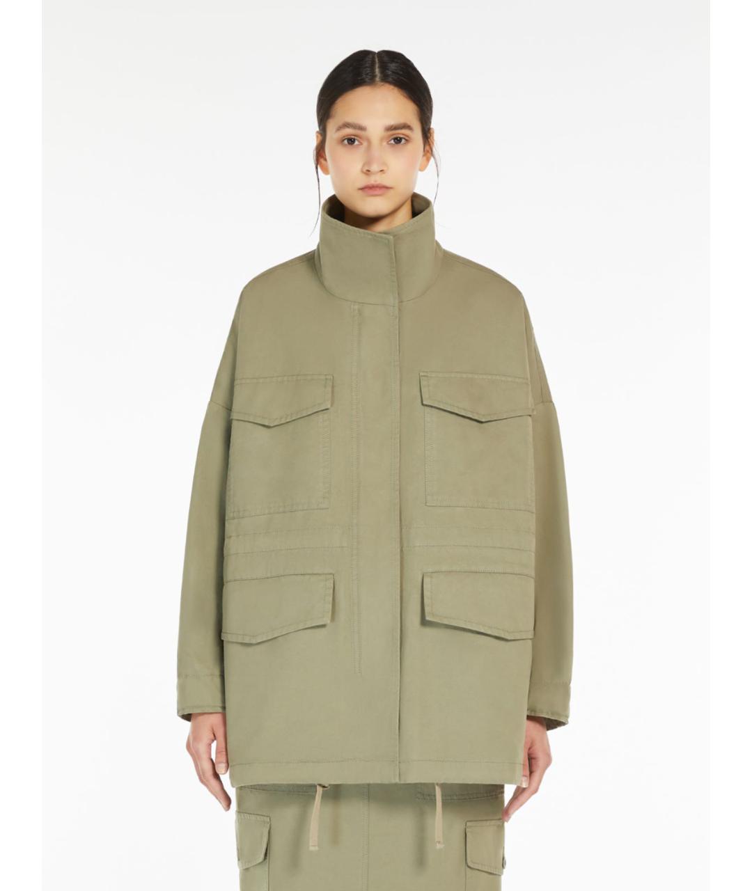 WEEKEND MAX MARA Зеленая хлопковая парка, фото 2