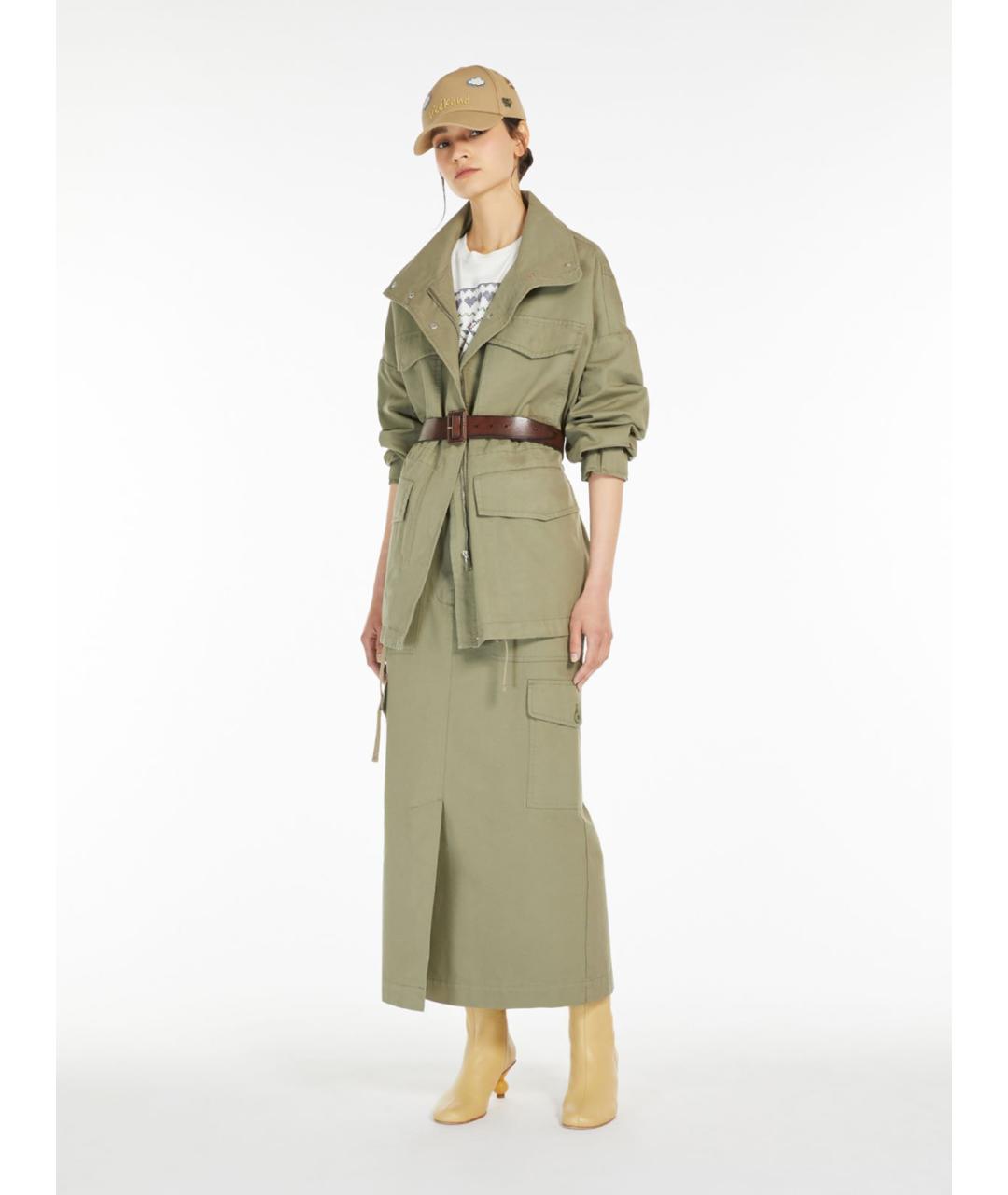 WEEKEND MAX MARA Зеленая хлопковая парка, фото 3