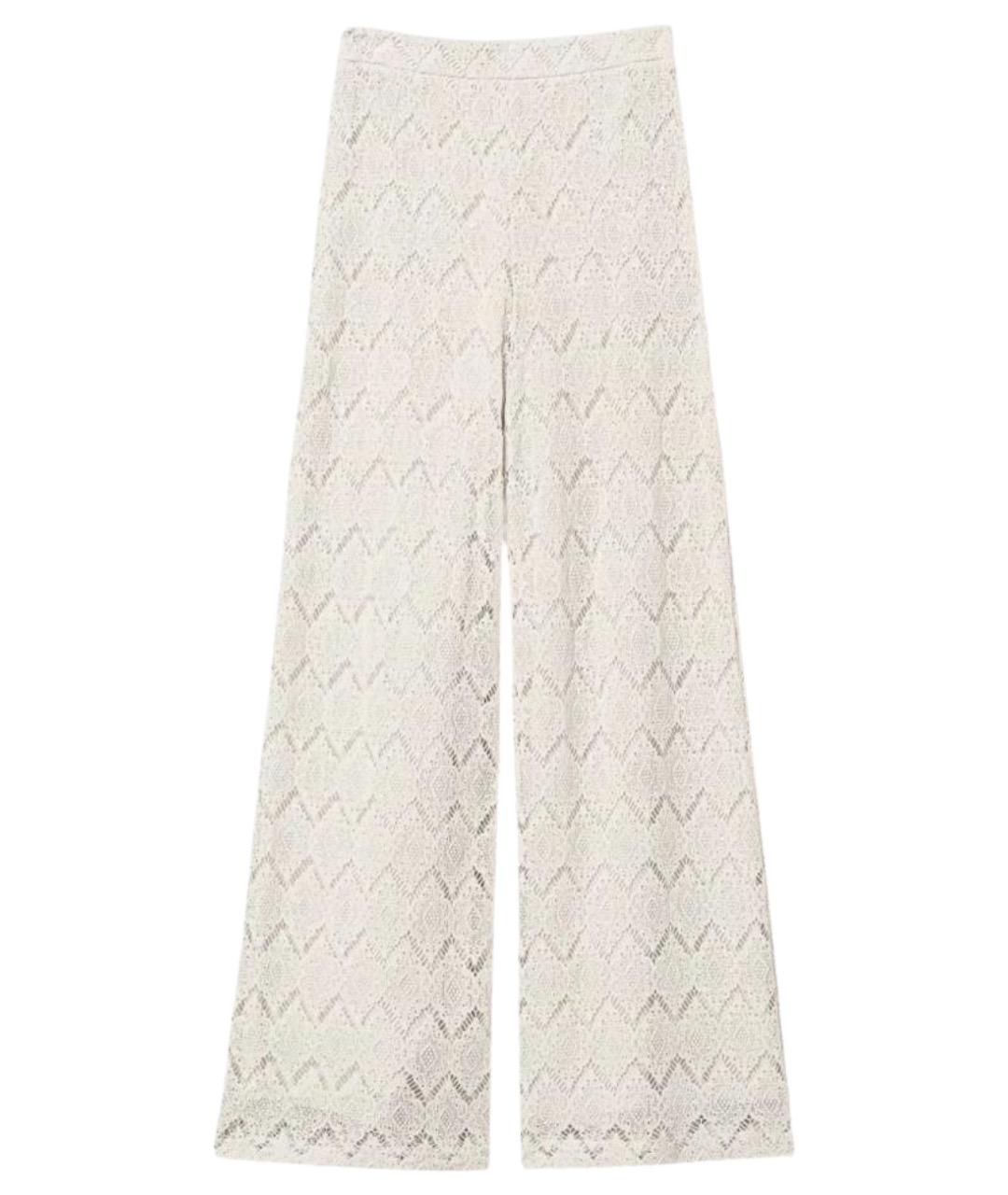 TWIN-SET Бежевые хлопковые брюки широкие, фото 1