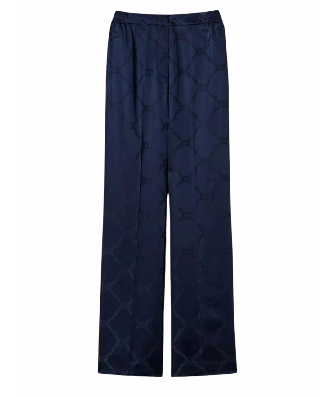 TWIN-SET Синие вискозные брюки широкие, фото 1