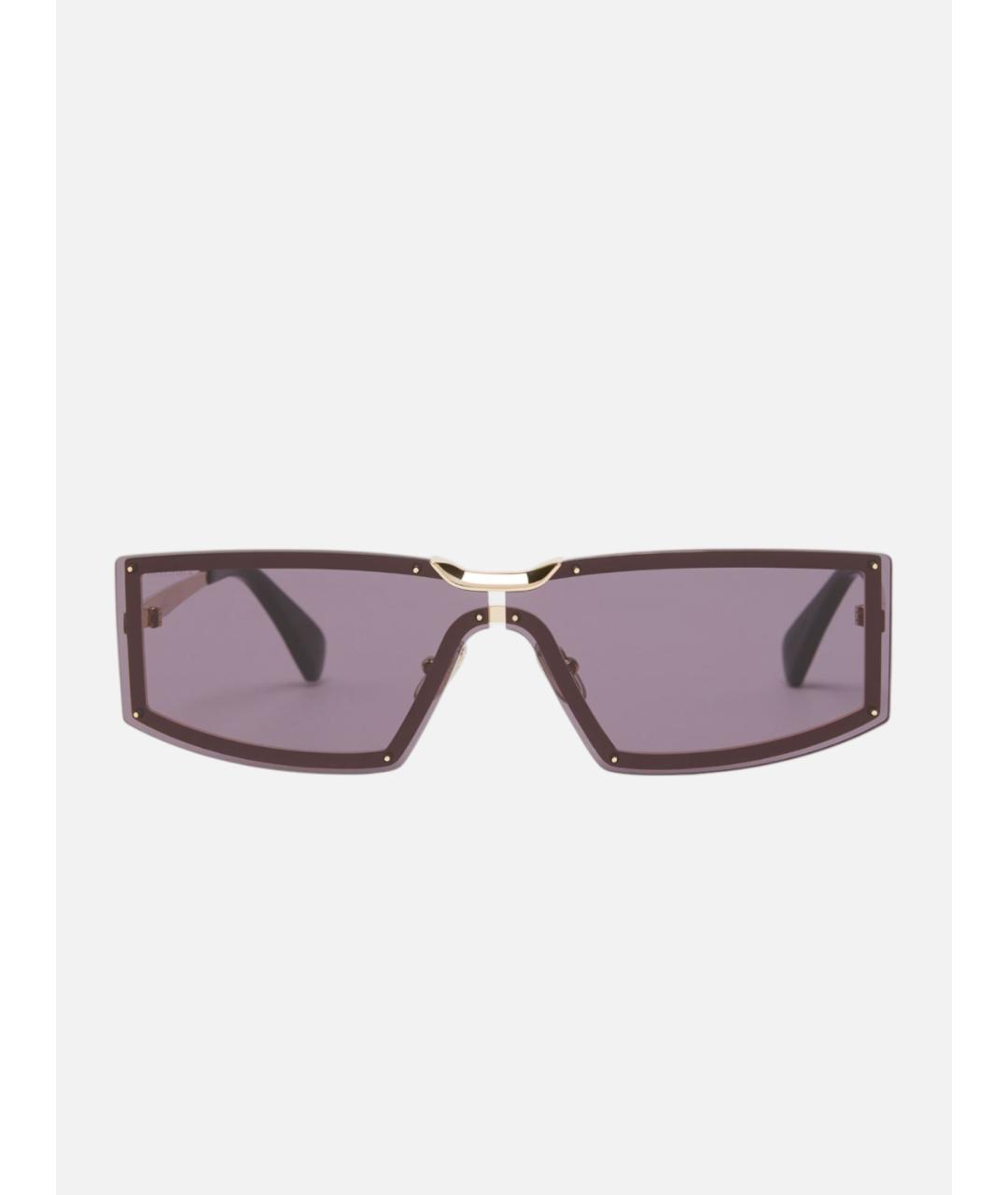 MAX MARA Золотые металлические солнцезащитные очки, фото 4