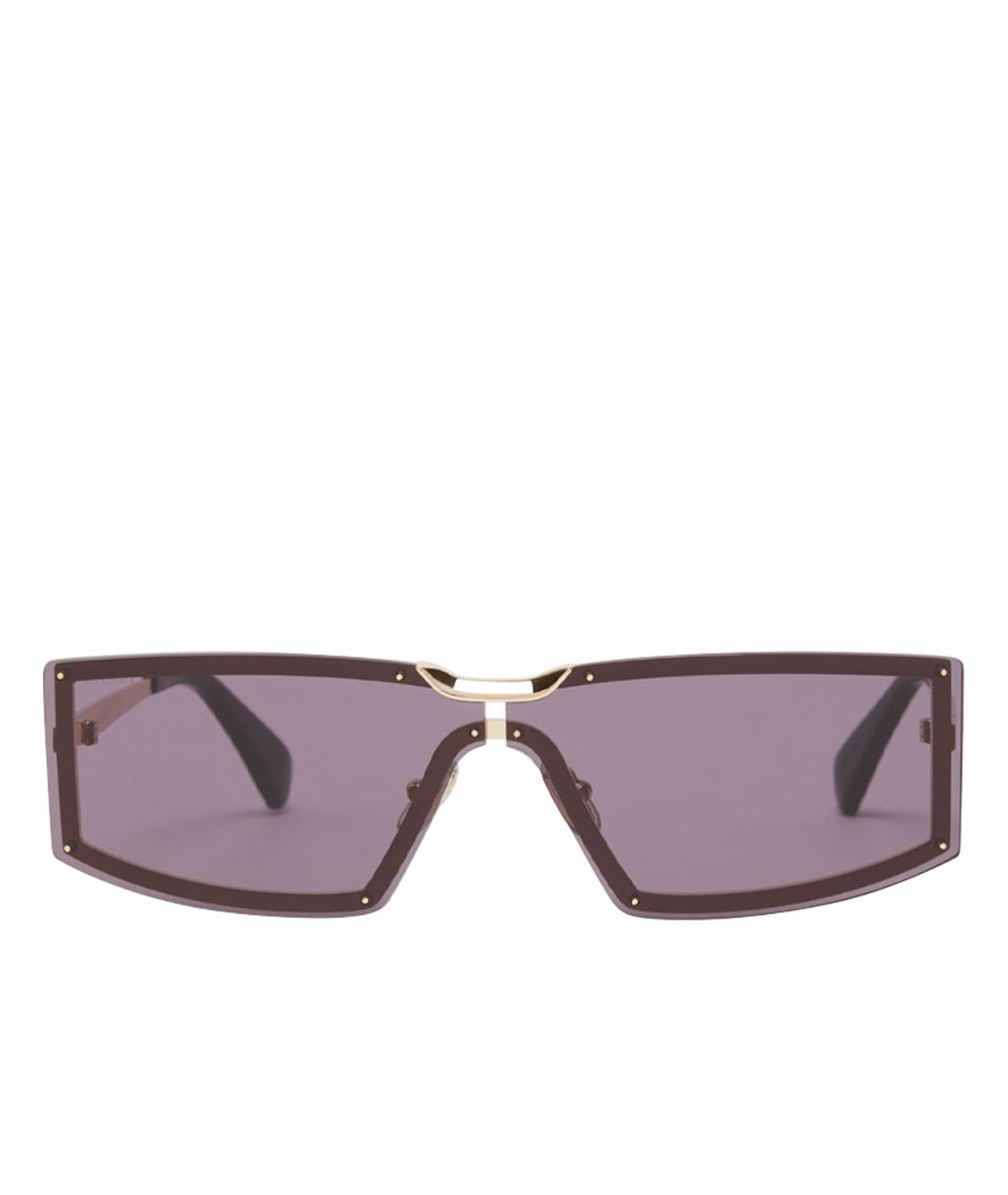 MAX MARA Золотые металлические солнцезащитные очки, фото 1