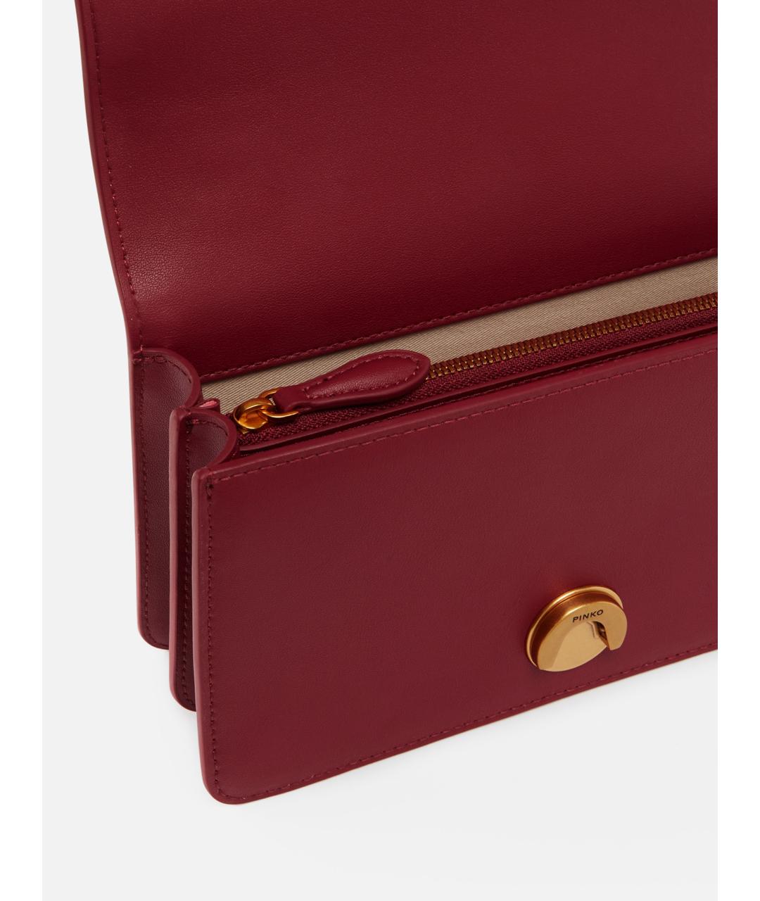 PINKO Красная кожаная сумка через плечо, фото 4