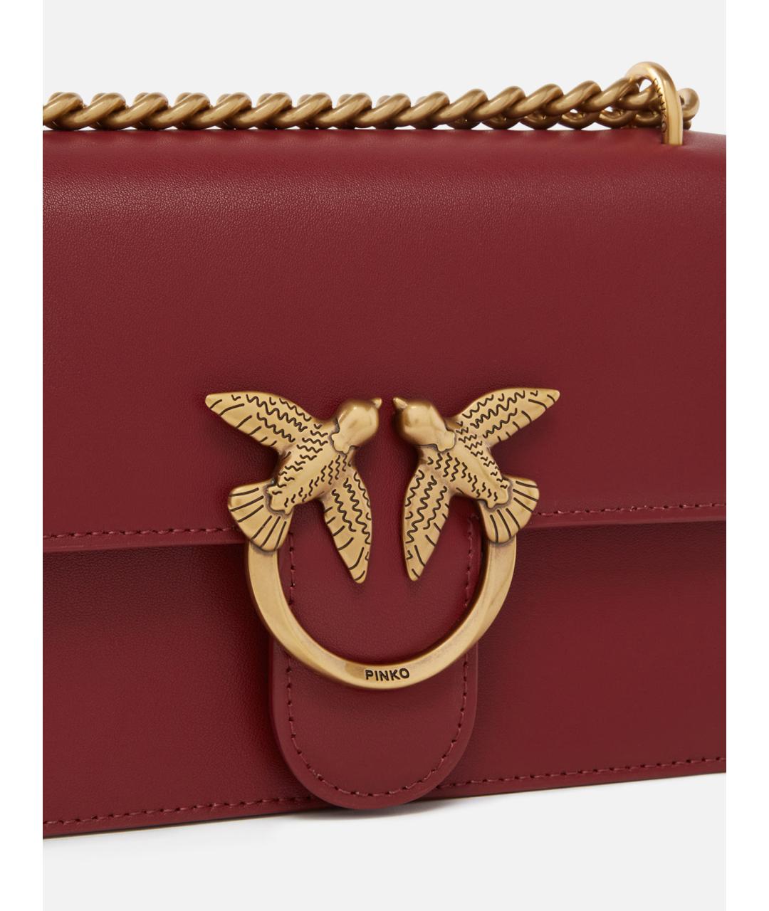 PINKO Красная кожаная сумка через плечо, фото 2