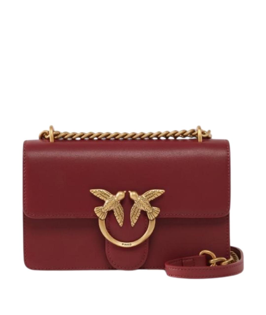 PINKO Красная кожаная сумка через плечо, фото 1