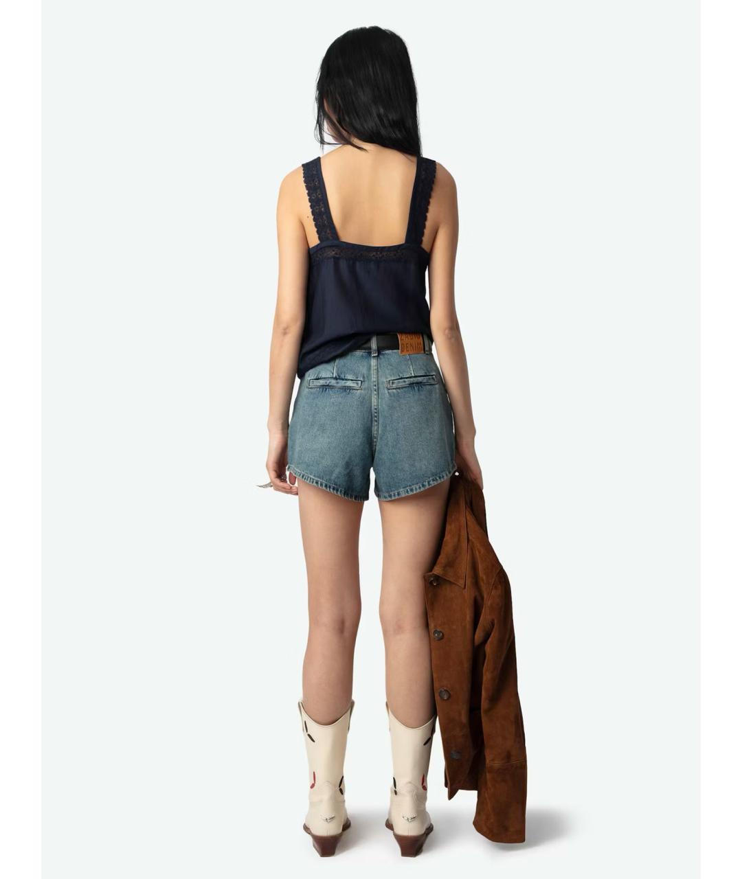 ZADIG & VOLTAIRE Синяя хлопковая майка, фото 3