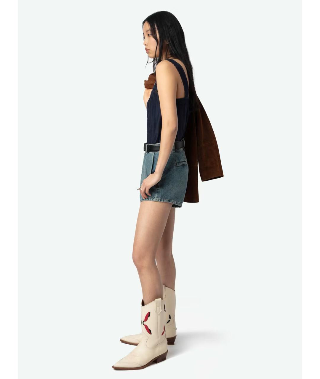 ZADIG & VOLTAIRE Синяя хлопковая майка, фото 5