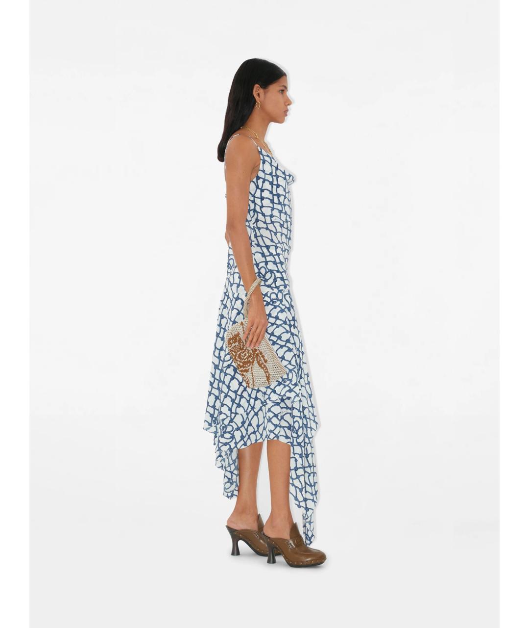 BURBERRY Голубая шелковая блузы, фото 3