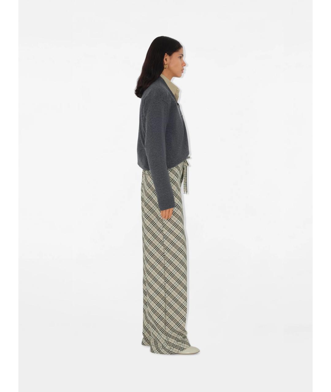 BURBERRY Мульти хлопковые брюки широкие, фото 3
